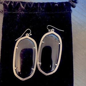 Kendra Scott Danielle silver black drop earrings